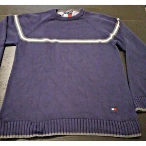 Vintage Tommy Hilfiger Sweater Men Large Pullover Blue Knit